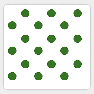 Vintage green dots on white Sticker